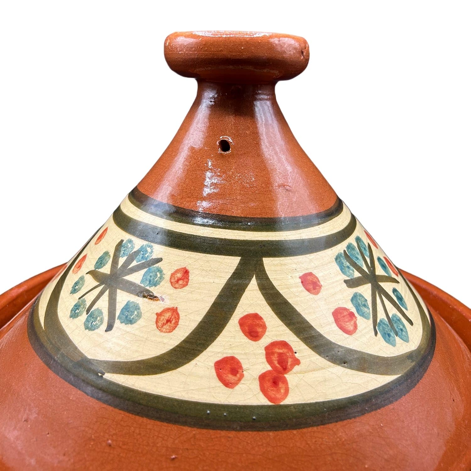 Tajine XL 35 cm in Terracotta Dipinta a Mano – Pentola Tradizionale Marocchina/Tunisina + Ebook Gratuito 3107251013