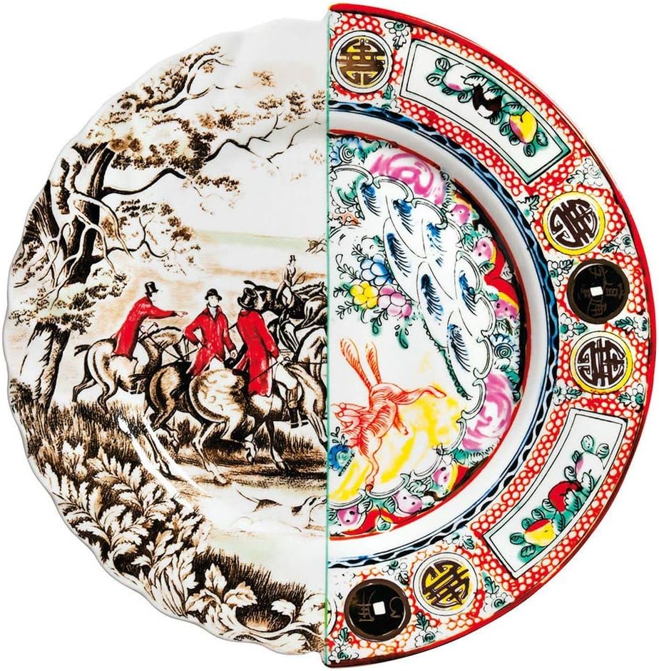 Porcelain Flat Plate Diameter 27.5 cm H.2.3 Inches Hybrid-Eusapia