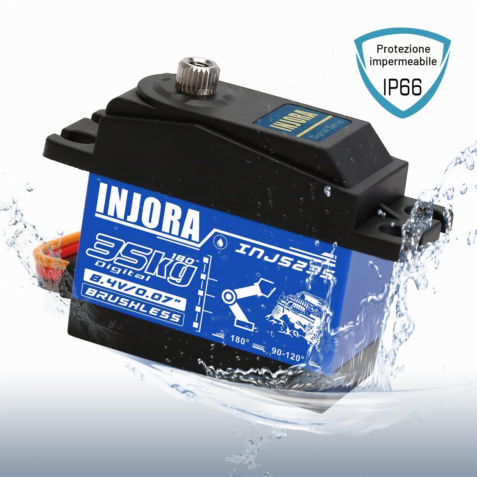 INJORA 35KG Digitale Servo con 25T Braccio Horn per 1/10 1/8 RC Modello Auto