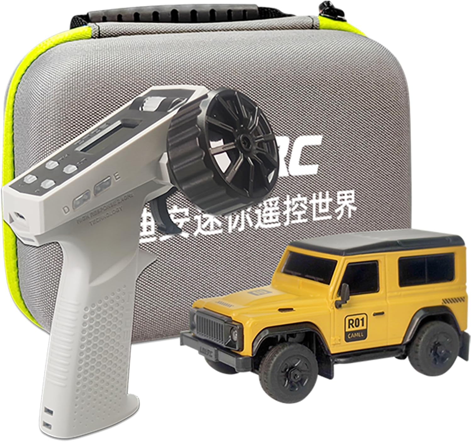 LDARC 1:64 Scale Mini RC Truck RTR RC Rock Crawler 2.4GHz Hobby Grade Remote Control Car Model Vehicle RC Buggy (R01-Yellow)
