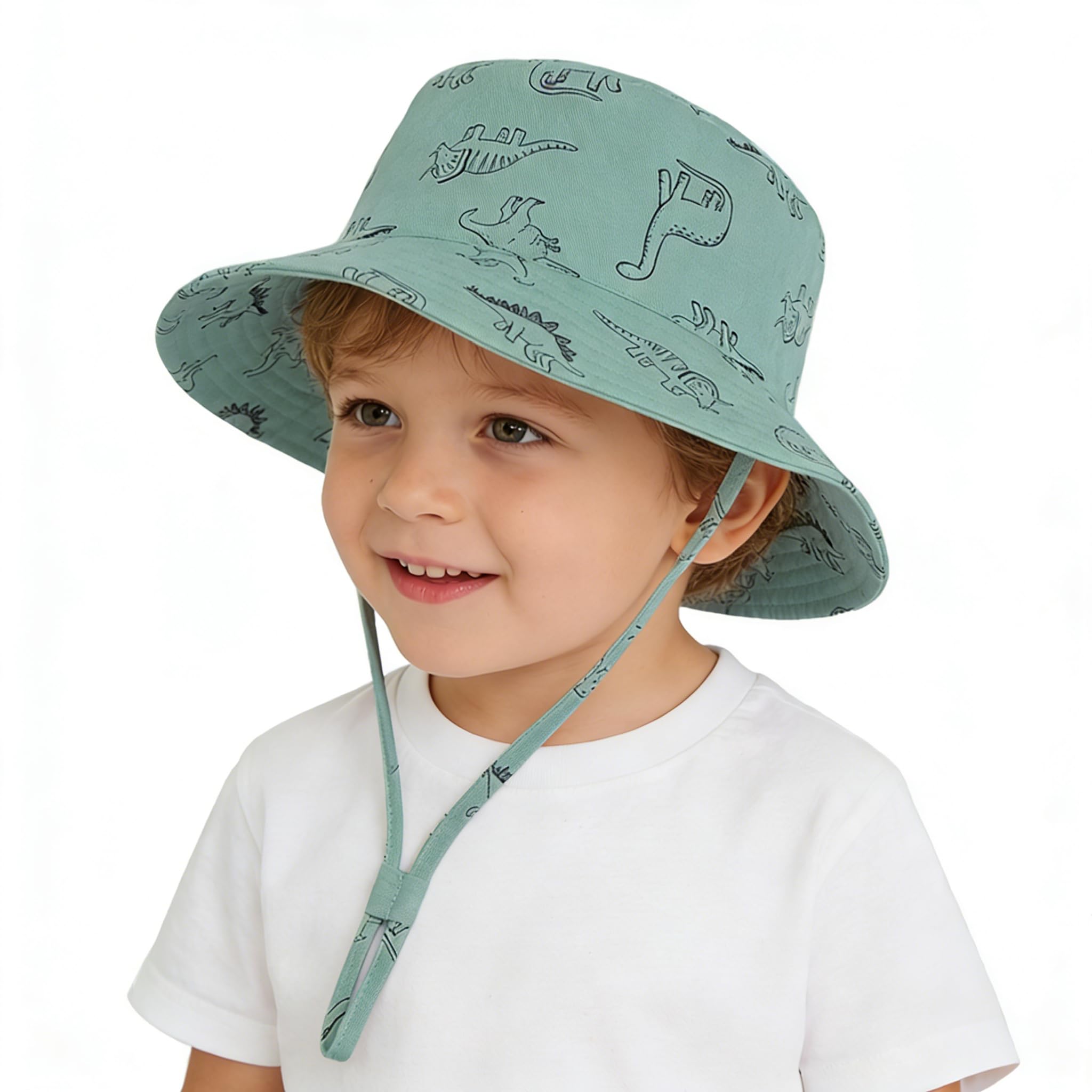 YMYDYFC Baby Sun Hat Toddler Summer UPF 50+ Sun Protection Baby Boy Hats Beach Hats Dinosaur Bucket for Baby Girl Adjustable Kid Cap
