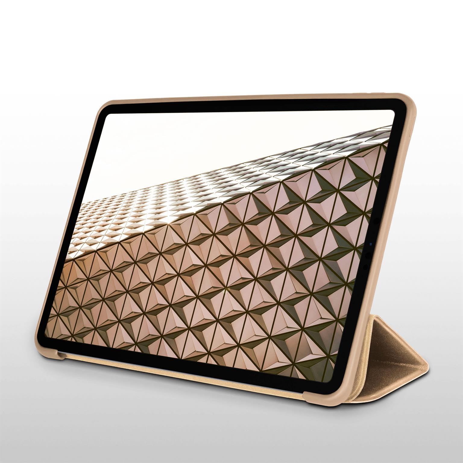 ONEFLOW Hülle für iPad Pro 11 (2018-2022) Schutzhülle ultradünn mit Ständer, Cover mit Auto Schlaf/Wach Funktion, Flip Case mit Magnet Standfunktion, Folio PU Leder Case, Gold
