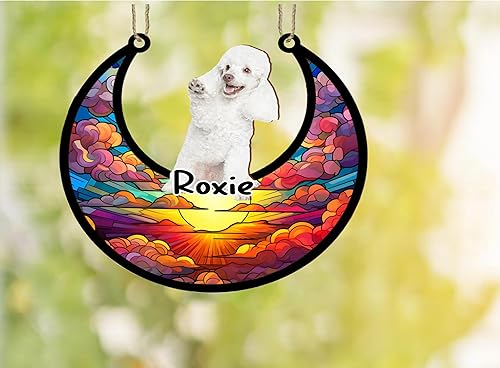 Vista 488 de LOVELYPOD Adorno de Navidad personalizado de perro pastor alemán, atrapasoles conmemorativo, adorno de Navidad de pastor alemán con nombre, pérdida