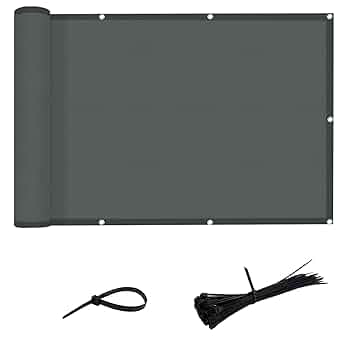 LOVE STORY Balcony Privacy Screen 100x600cm - Waterproof Balcony Railing Cover(PES),Dividing And Protective Screens For Balconies,UV Protection For Apartment Railings,Outdoor Garden,Cream