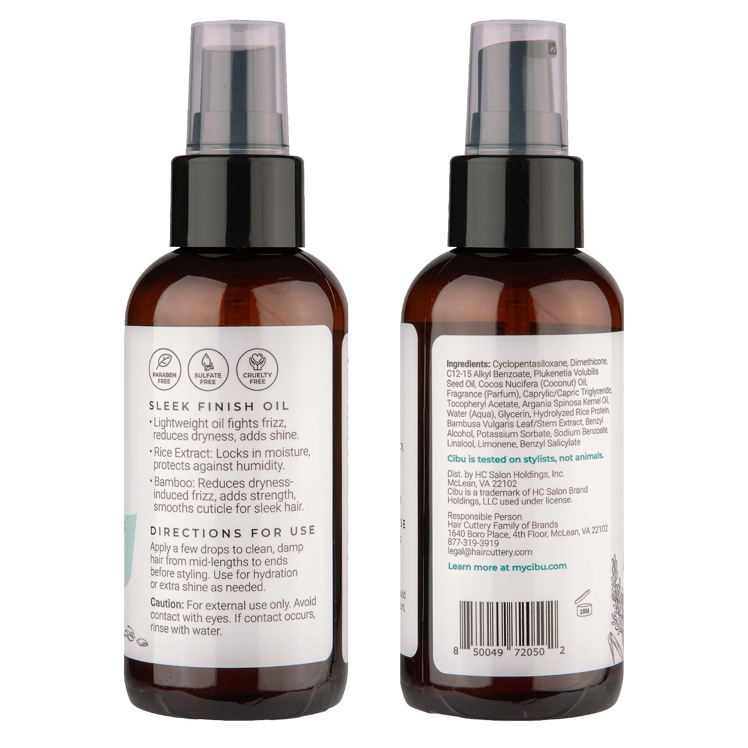 Cibu Smooth + Luminous Sleek Finish Oil, 4 oz - Lightweight, Non-Greasy Finishing Oil for Hair of All Types - Tames Frizz, Adds Shine and Nourishes Hair with Rice Extract & Bamboo Extract