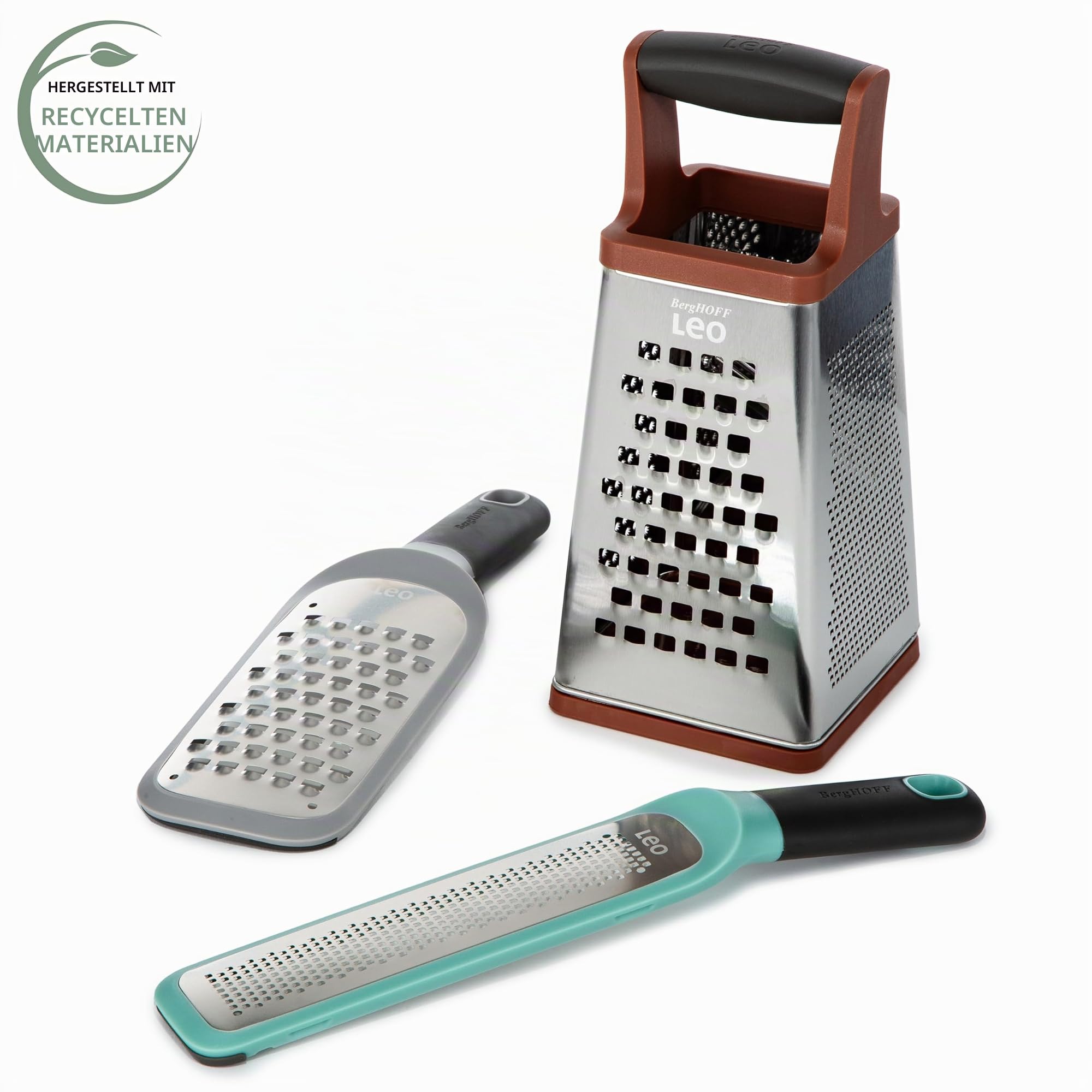 Berghoff Leo Vierkantreibe - 4 Reibeflächen - Reibe edelstahl - Ideal als Käsereibe, Gemüsehobel, Küchenreibe
