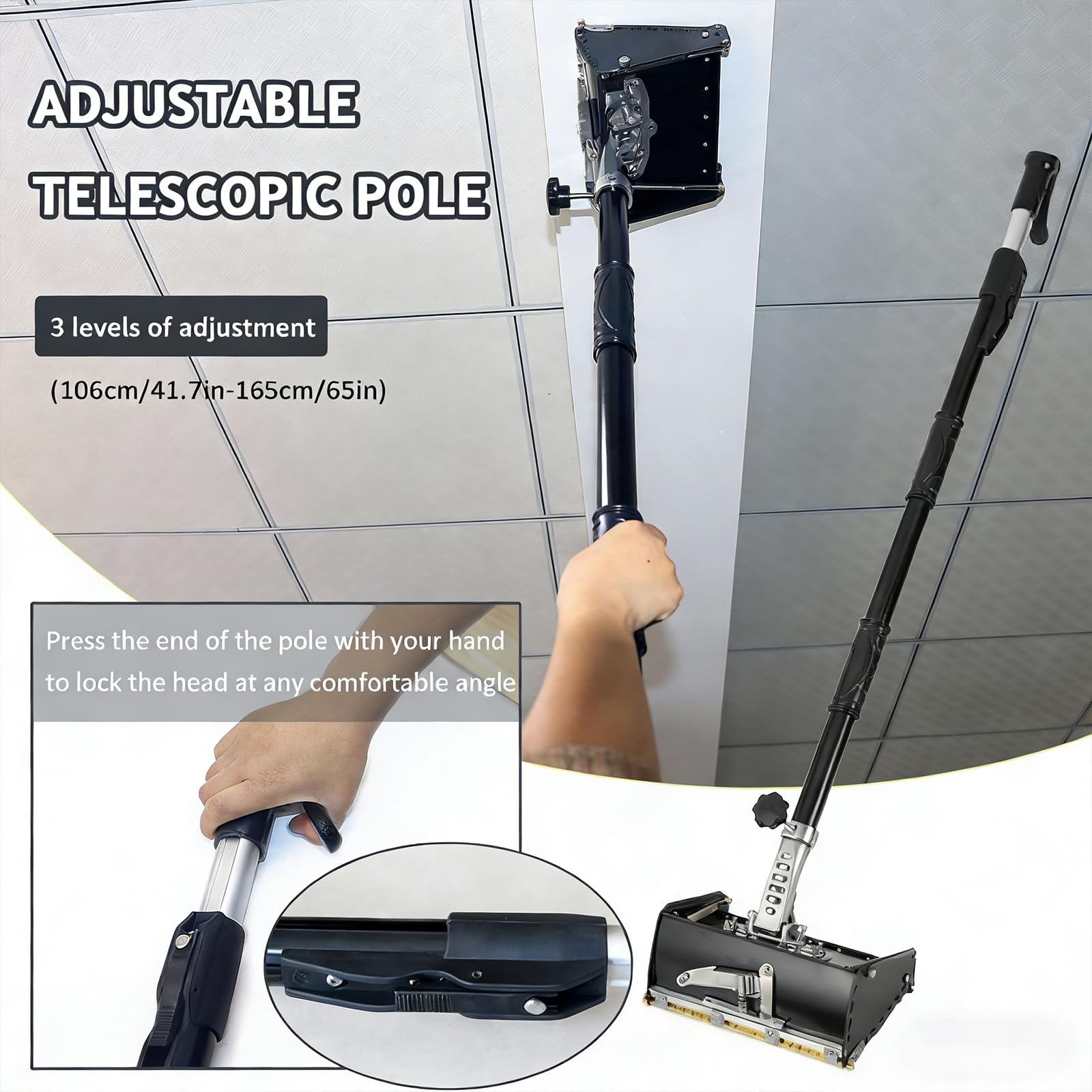 Narzędzia do płyt kartonowo-gipsowych, płaskie pudełko ze stopu aluminium, profesjonalne płaskie pudełko do płyt kartonowo-gipsowych z uchwytem 42-65 cm, 20 cm, płyta gipsowo-kartonowa, błoto