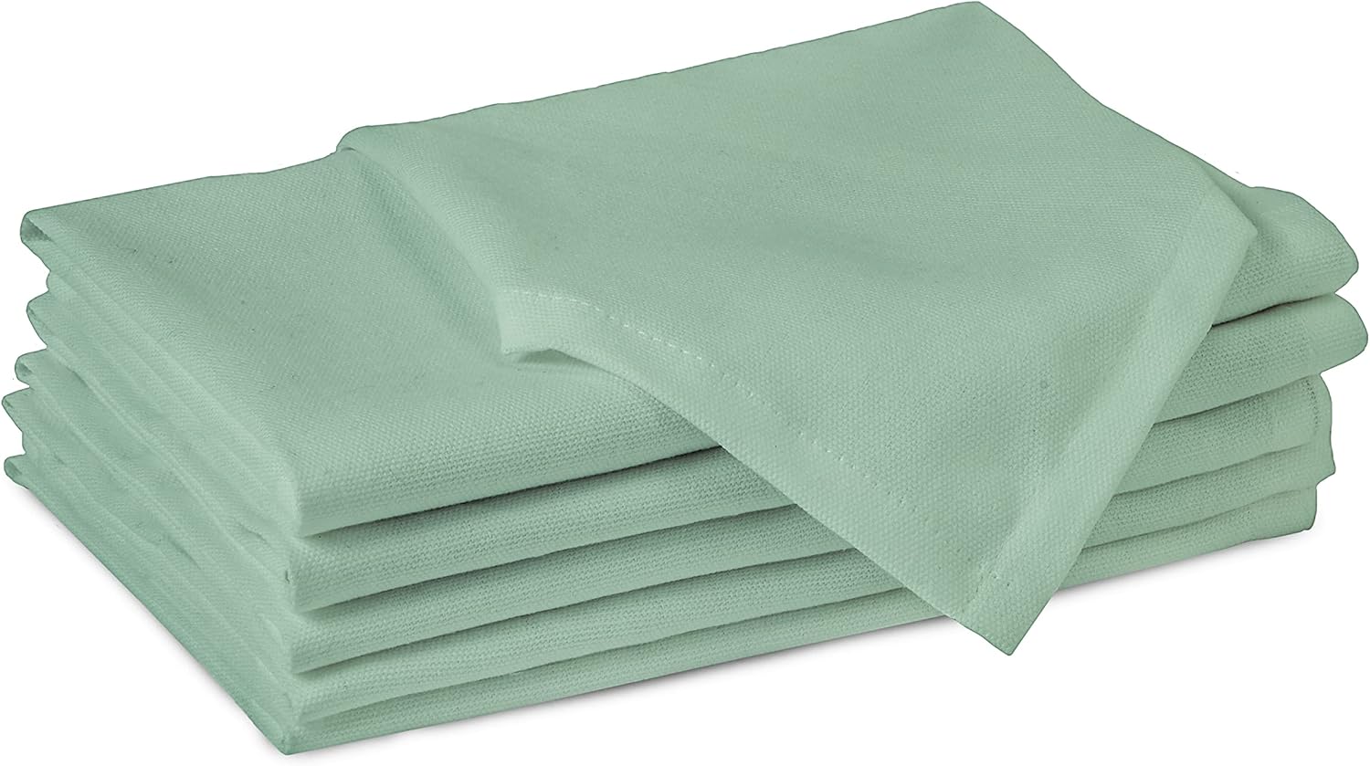 Encasa Homes Cloth Napkins 43x43 cm, 6 Pack Mint Green Dinner Napkins Washable and Reusable