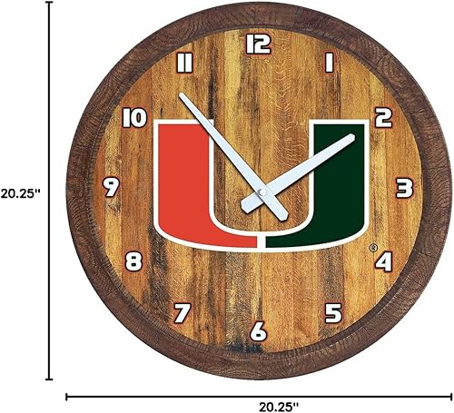 Miniatura 321 de The Fan-Brand NCAA Oklahoma Sooners: Faux Barrel Top Wall Clock Sports Team Bar Sign Décor - Home Man Cave, Party Decoration - Made On Demand