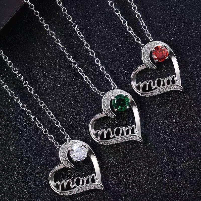 ONLYJUMP Mothers Necklace Gifts for Women I Love You Mom Necklace Shinny Heart Pendant Rhinestone Jewelry Birthday Mothers Day Gifts for Mom - Image 5