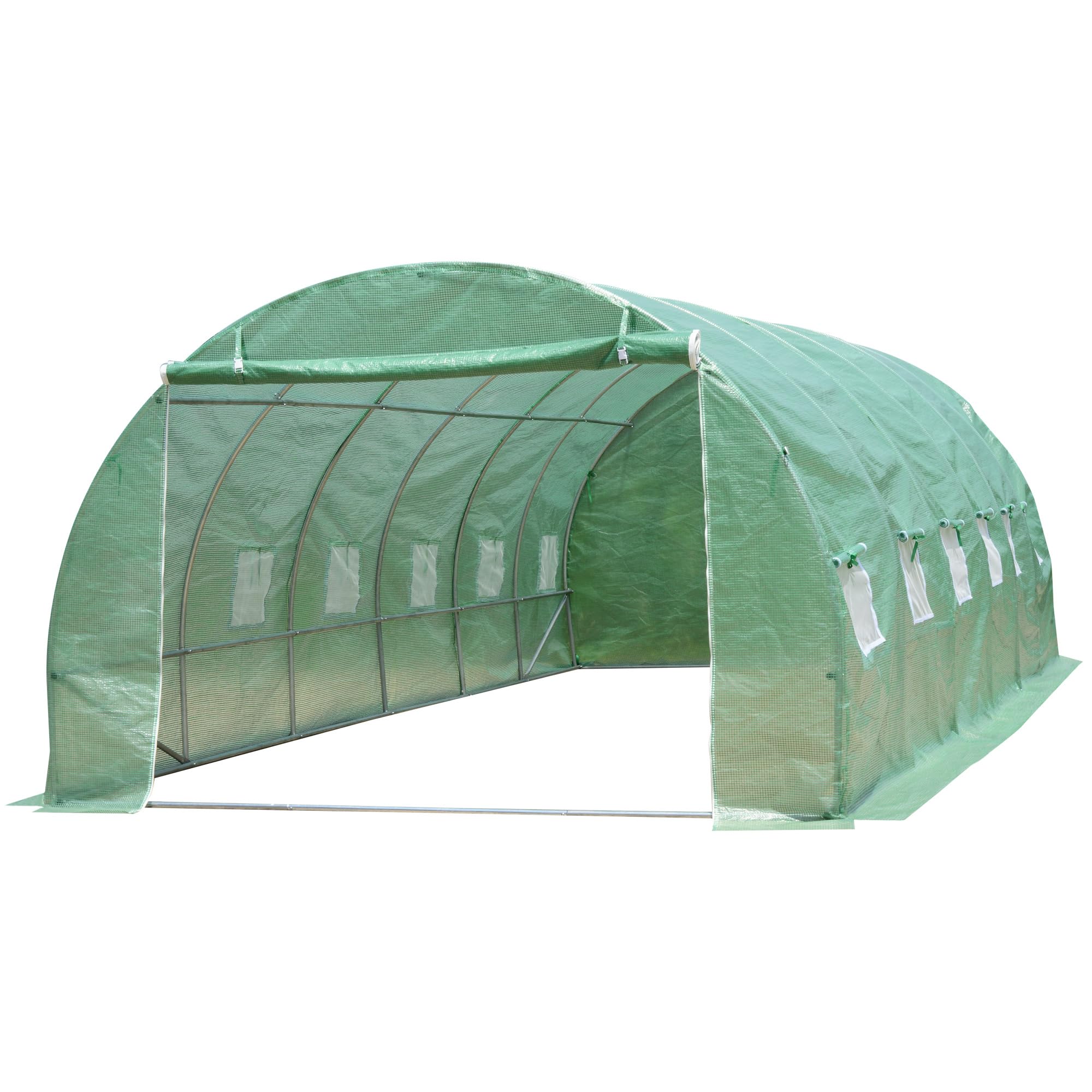 Zelsius Invernadero de Túnel | 6 x 3 x 2 m | Invernadero con Puertas con Cremallera y Ventanas Enrollables | Huerto para Plantas con Cubierta de Polietileno | Invernadero de Cultivo Exterior