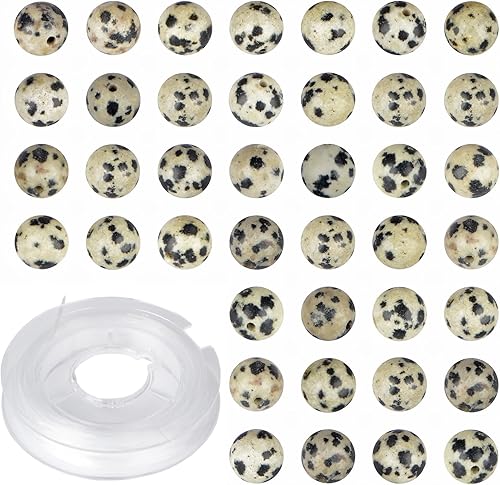 Miniatura 9 de CMBYN 200 cuentas de piedra natural de 0.157 pulgadas (0.157 in), cuentas redondas de piedra auténtica, tamaño de agujero de 0.039 pulgadas (0.039