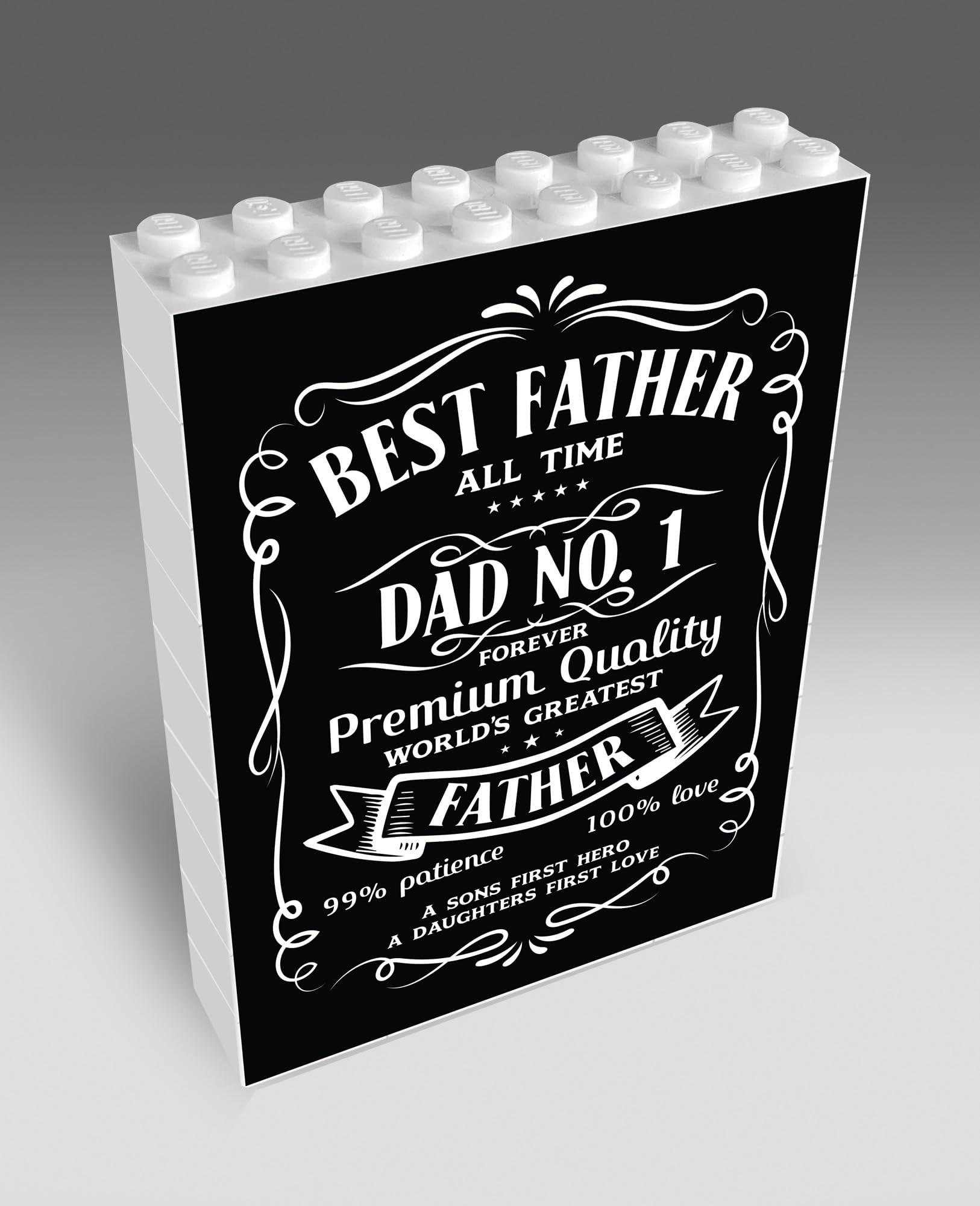 Star Online Dad No.1 Personalised Dad Gift From Daughter Son Fathers Day Building Block Bricks Present For Grandad (Dad No.1)