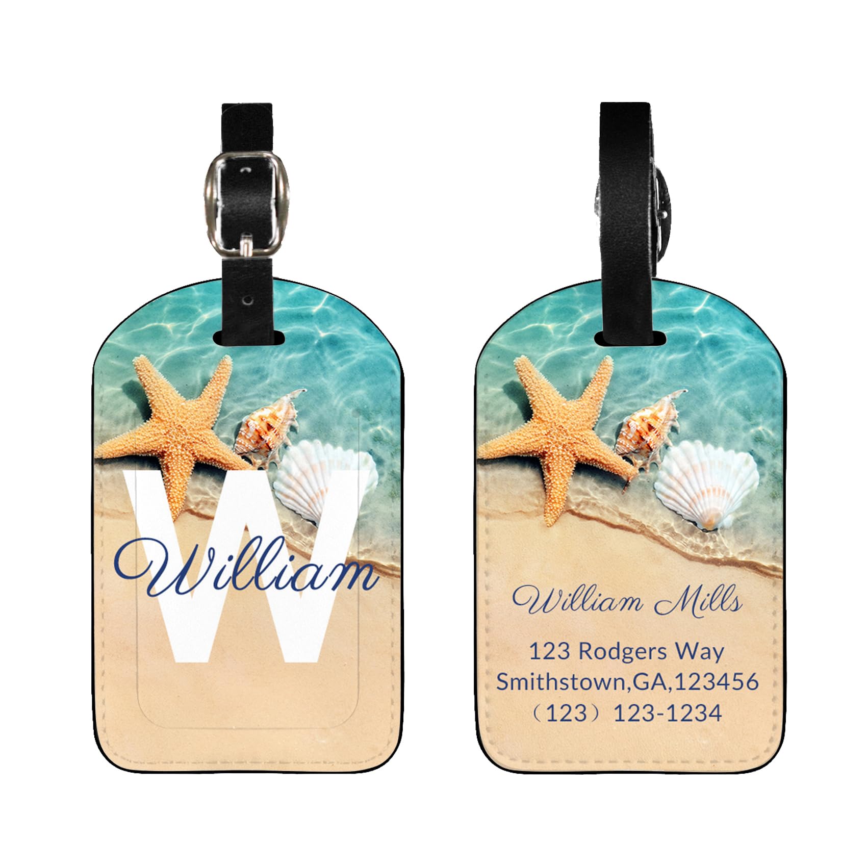 Etiqueta de equipaje personalizada con temática de playa para maletas, etiqueta de equipaje personalizada, protección de privacidad, etiquetas de viaje, etiquetas de identificación para mujeres y