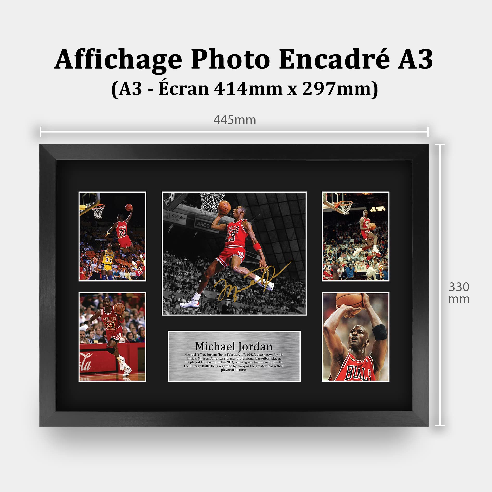 Michael Jordan Chicago Bulls Photo Autographe Signée A3 Encadré Cadeaux Basket-ball