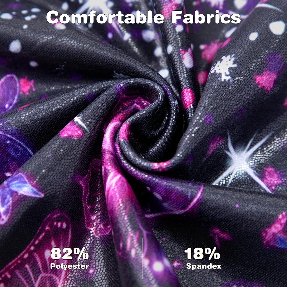 Belovance Gymnastics Leotards for Girls Toddler Tumbling Outfits Kids Long Sleeves Biketard Sparkly Diamond Purple Hotpink - Image 4