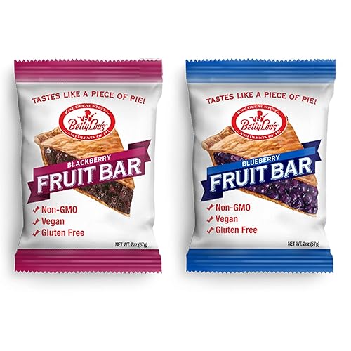 Betty Lou's Paquete de barras de frutas Paquete de 12 moras y paquete de 12 arándanos Sin gluten, veganas, sin OGM Snacks deliciosamente