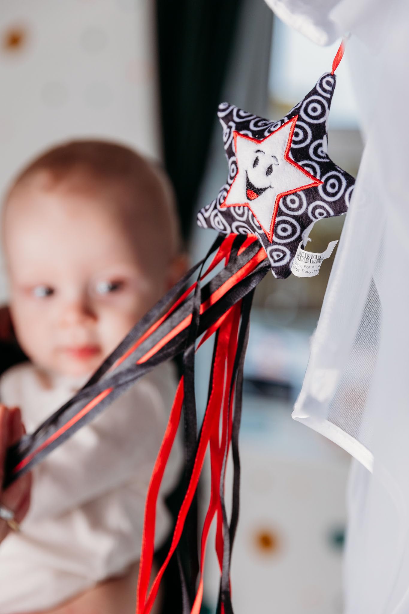 Baby Sensory Star Toy ; Montessori Toys, red, Black and White - Image 3