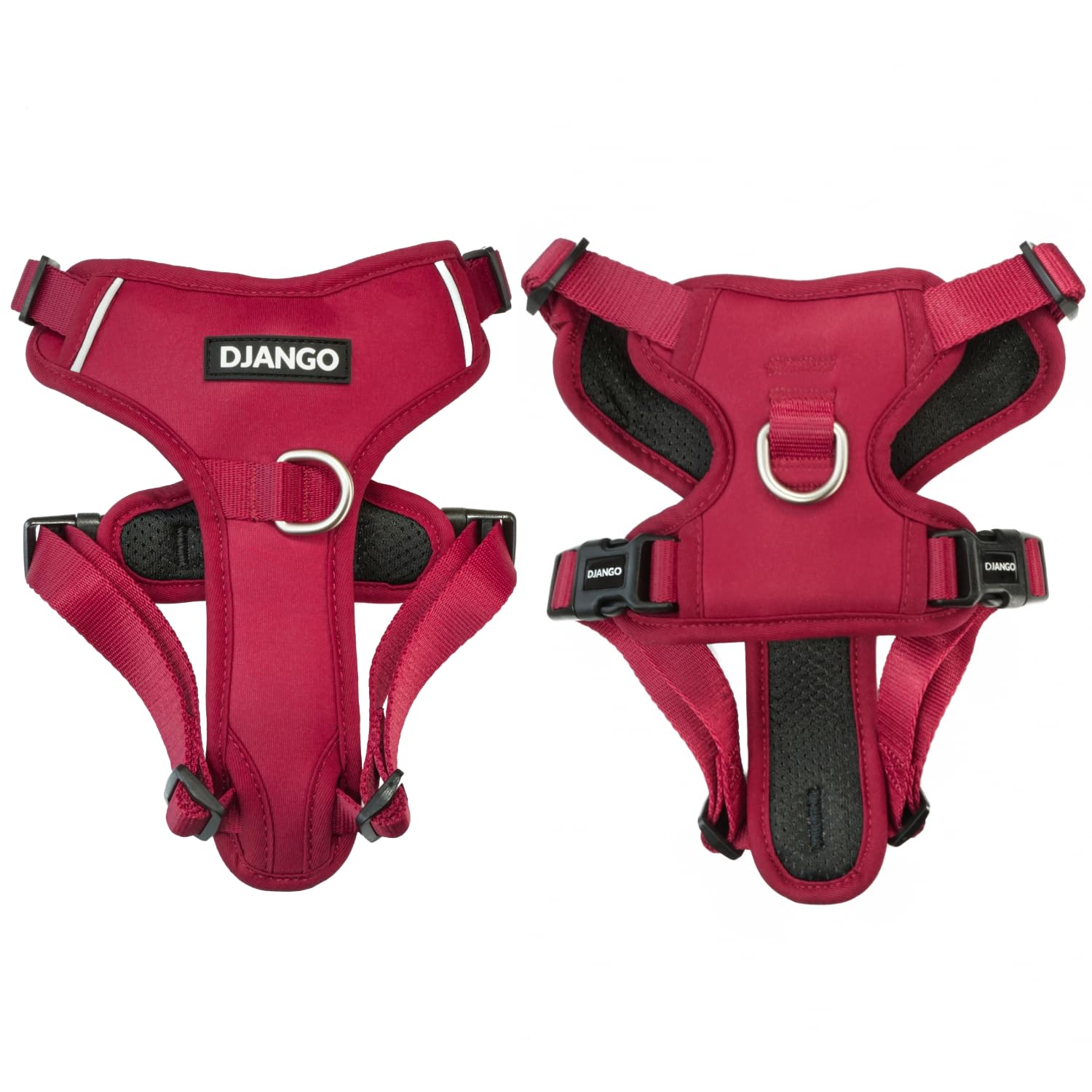 DJANGO Tahoe Pettorina per cani antitiro, anti-fuga, per cani di taglia grande, con clip anteriori e posteriori, per uso quotidiano, regolabile, imbottita, riflettente, vestibilità sicura, facile da