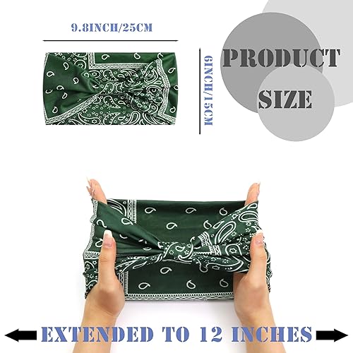 Miniatura 9 de FULZTEY Diademas anchas para mujer, turbantes neutros anudados, gruesos turbantes marrones, estilo africano, bandas elásticas para el cabello, color