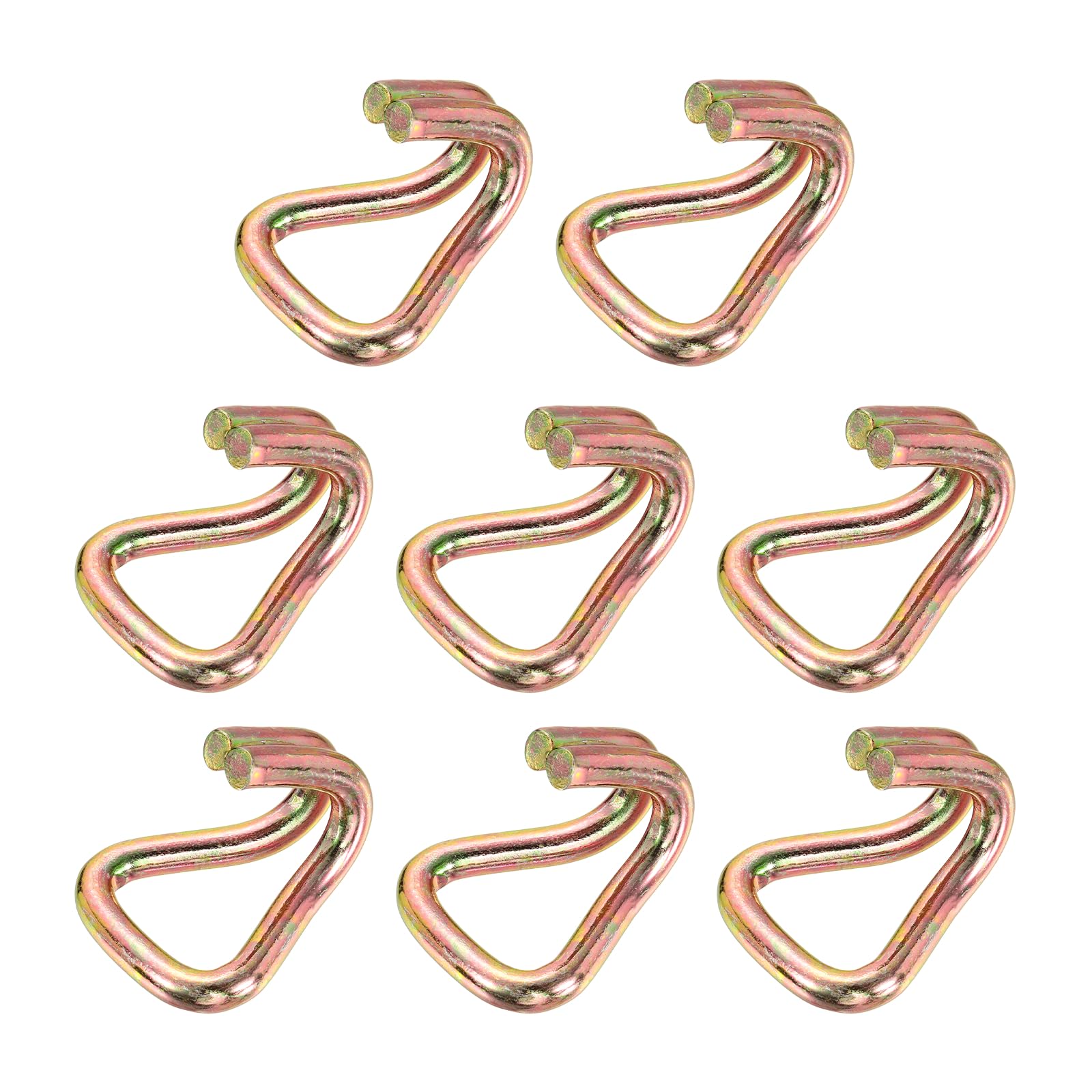QUARKZMAN 8pz Doppio J Gancio 8mm Dia 6614lbs Cricchetto Cinturino Fissaggio Gancio per 1.5" Fissaggio Cinghie Matrimonio Auto Camion Rimorchi Doppio Riga Ganci Legatore Accessori