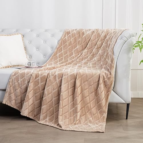 Miniatura 10 de Exclusivo Mezcla Manta suave para sofá, manta de forro polar de 50 x 60 pulgadas, manta de celadón de felpa con patrón geométrico decorativo
