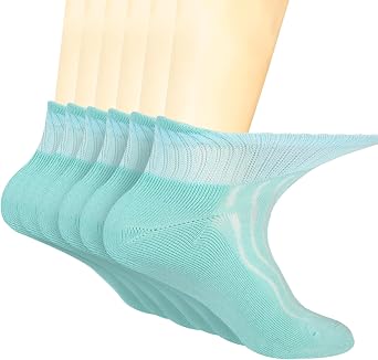 +MD Bamboo Viscose Ankle Diabetic Socks for Men & Women, 6 Pairs, Soft Cushioned, Non-Binding Loose Top, Extra Wide