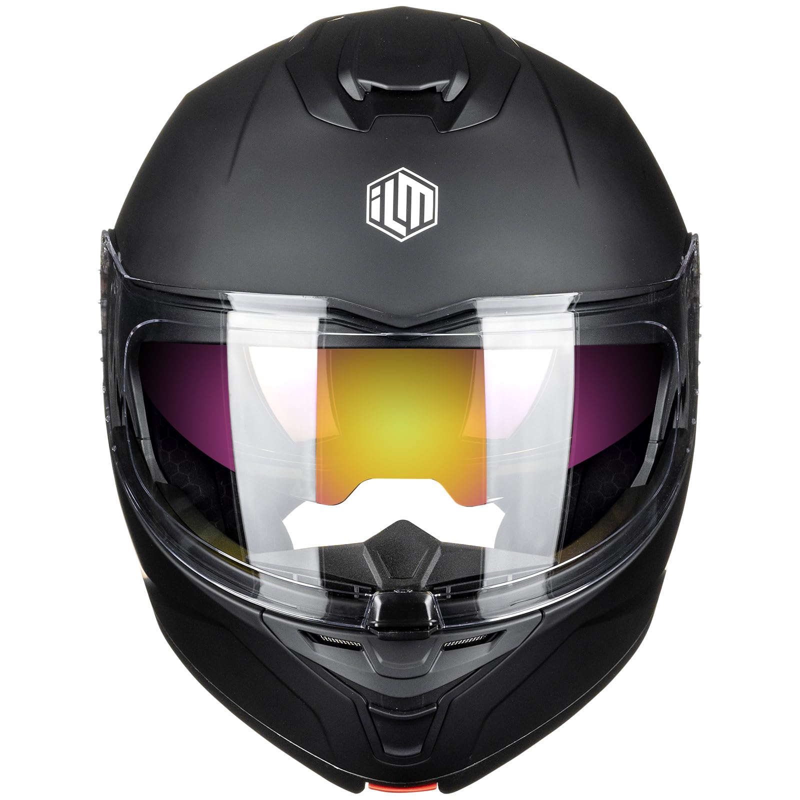 ILM Klapphelm Motorradhelm Integralhelm Herren Damen Modular Full Face Flip Up ECE22.06 DOT Motorrad Street Racing Modell B-711
