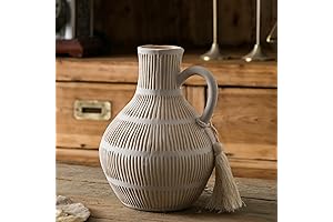 Rustic Ceramic Vase: Natural Elegance for Organic Decor