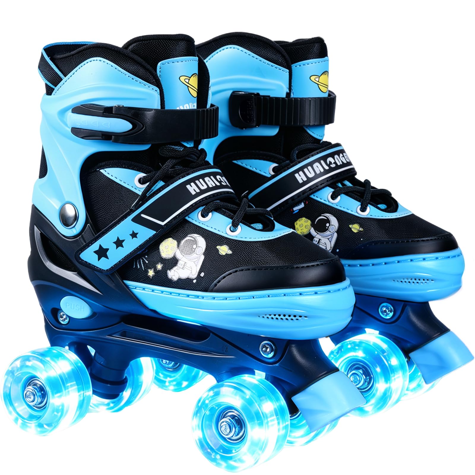 Kids Roller Skates-Children's Quad Skates with Light Up Wheels, Adjustable Kids Rollerskates for Girls and Boys, Rollerskates for Children Beginners, Suitable for Indoor and Outdoor Sports (Blue, M)