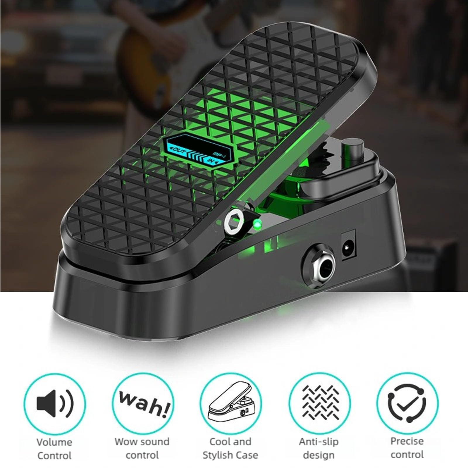 Procesador De Efectos Guitarra Múltiples Modos Voz Distorsión Reverberaciones Retardo Textura ABS Controlador Pie Para Música En Pedal Efectos Guitarra