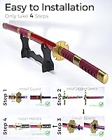 Vista 15 de Cold Blade Toy Sword - 41 inches Toy Katana Replica with Holster Belt and Display Stand - Sword with Authentic Design Shusui