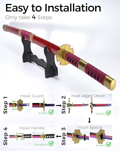 Vista 15 de Cold Blade Toy Sword - 41 inches Toy Katana Replica with Holster Belt and Display Stand - Sword with Authentic Design Shusui