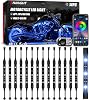 SHINIGHT 14 Pcs Motorcycle LED Light Kits, App Control Multicolor Waterproof Motorcycle LED Strip Lights with RF Remote, Music Sync & Multiple Scene Modes RGB LED Lights for Motorcycles