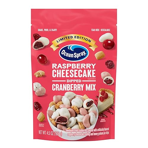 Vista 39 de Ocean Spray Yogur griego cubierto Craisins, sabor a yogur griego, arándanos cubiertos, frutas secas, bolsa de 5 onzas
