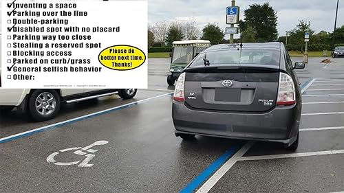 Miniatura 4 de Witty Yeti Estacionaste como un paquete de 25 notas Moron. Es hora de castigar a los idiotas del estacionamiento. Marca las cajas en la parte