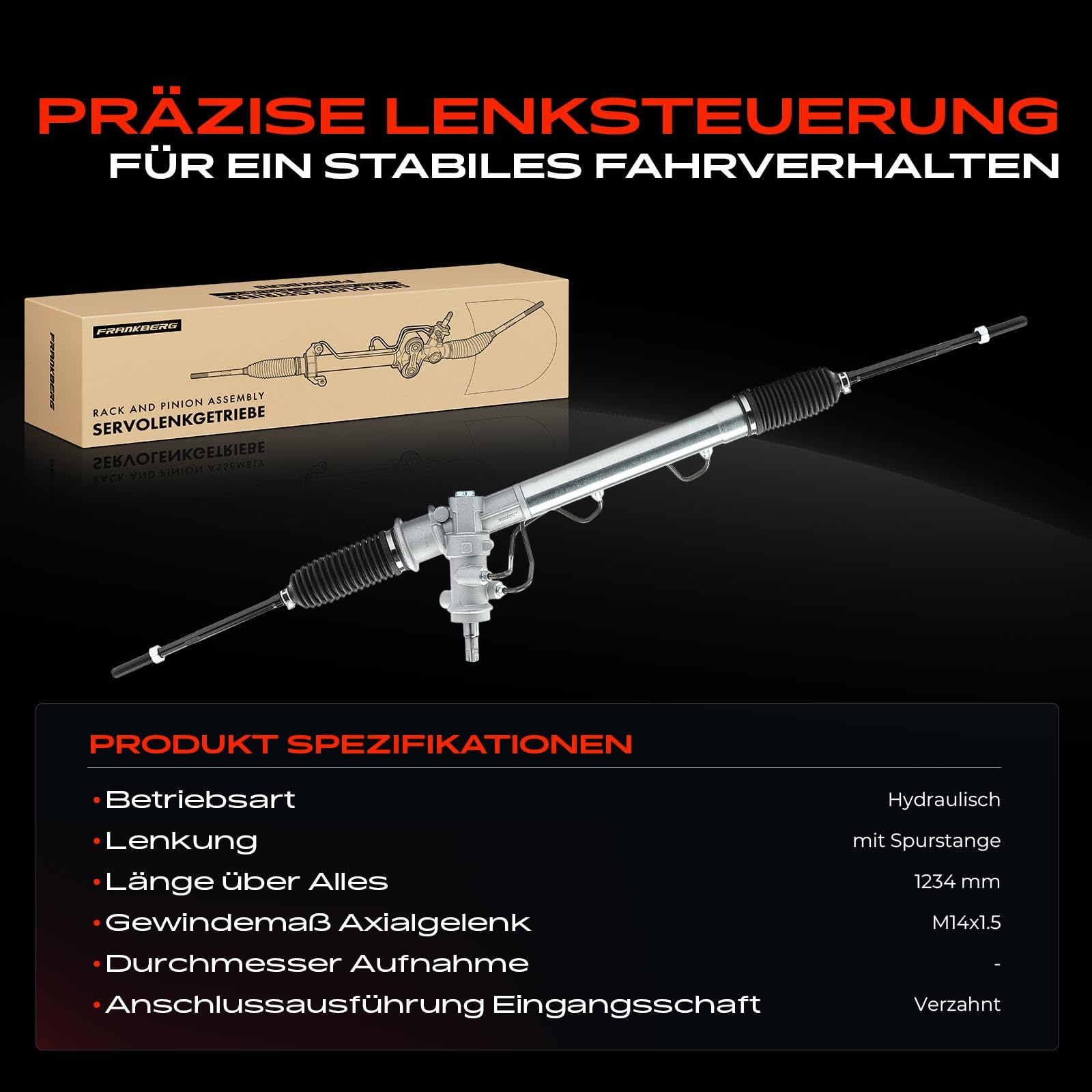 Frankberg Lenkgetriebe Servolenkgetriebe Hydraulisch für Linkslenker Kompatibel mit Vectra B J96 1.6L-2.6L 1995-2002 Vectra B Caravan 31 1.6L-2.6L 1996-2003 Vectra B CC 38 J96 Replace# 26055210
