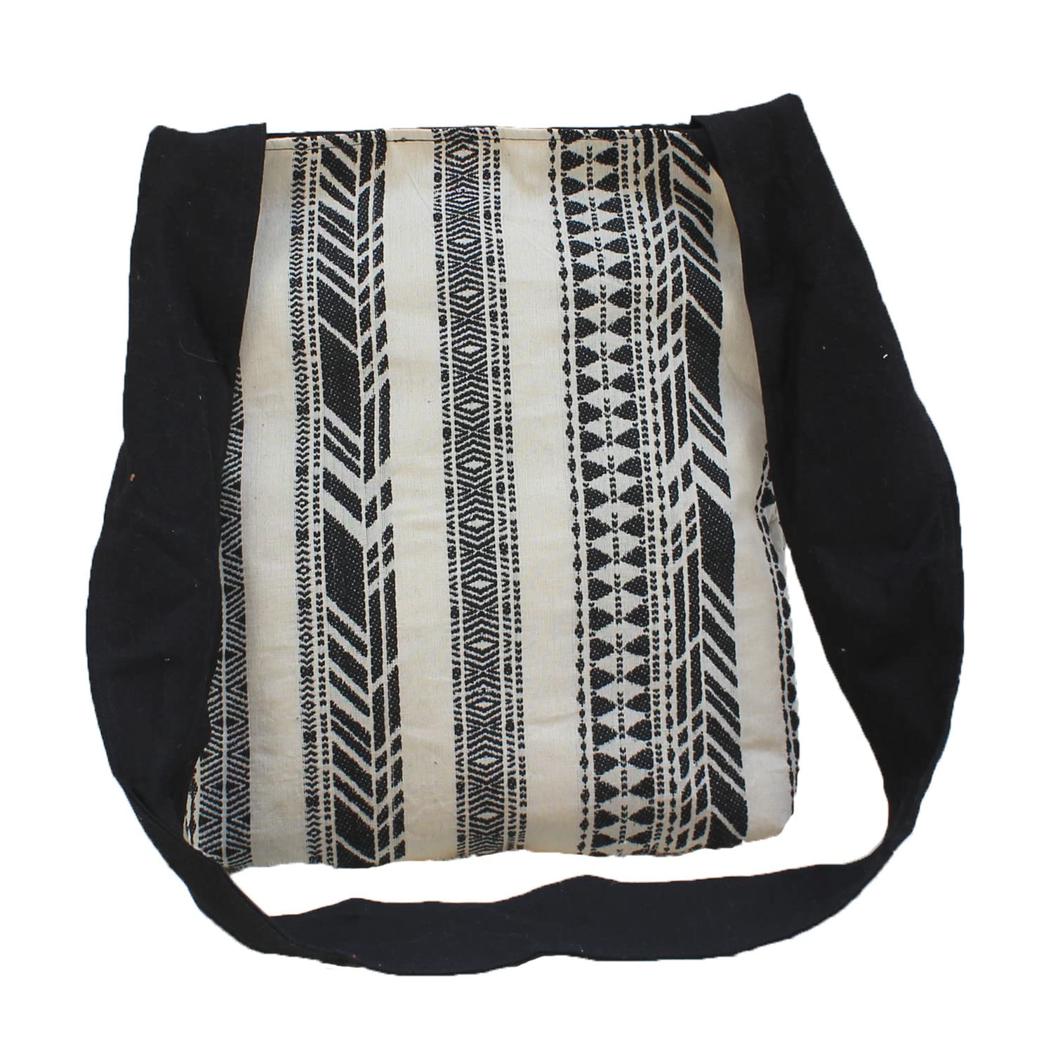 Cotton Cross Road Black Waved Collection Shoulder Bag (Black, Pack of 1 Piece, 30x45 cm or 12x18 Inches) for Girl, Boy, Men and Women-image-18