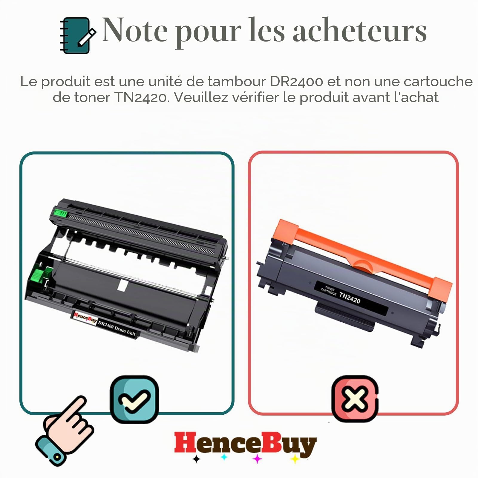 DR2400 DR-2400 Tambour Compatible pour Brother DR2400 DR-2400 pour Brother HL-L2375DW HL-L2310D HL-L2350DN HL-L2370DN DCP-L2510D DCP-L2530DW MFC-L2710DN MFC-L2730DW MFC-L2750DW (2 Noir)