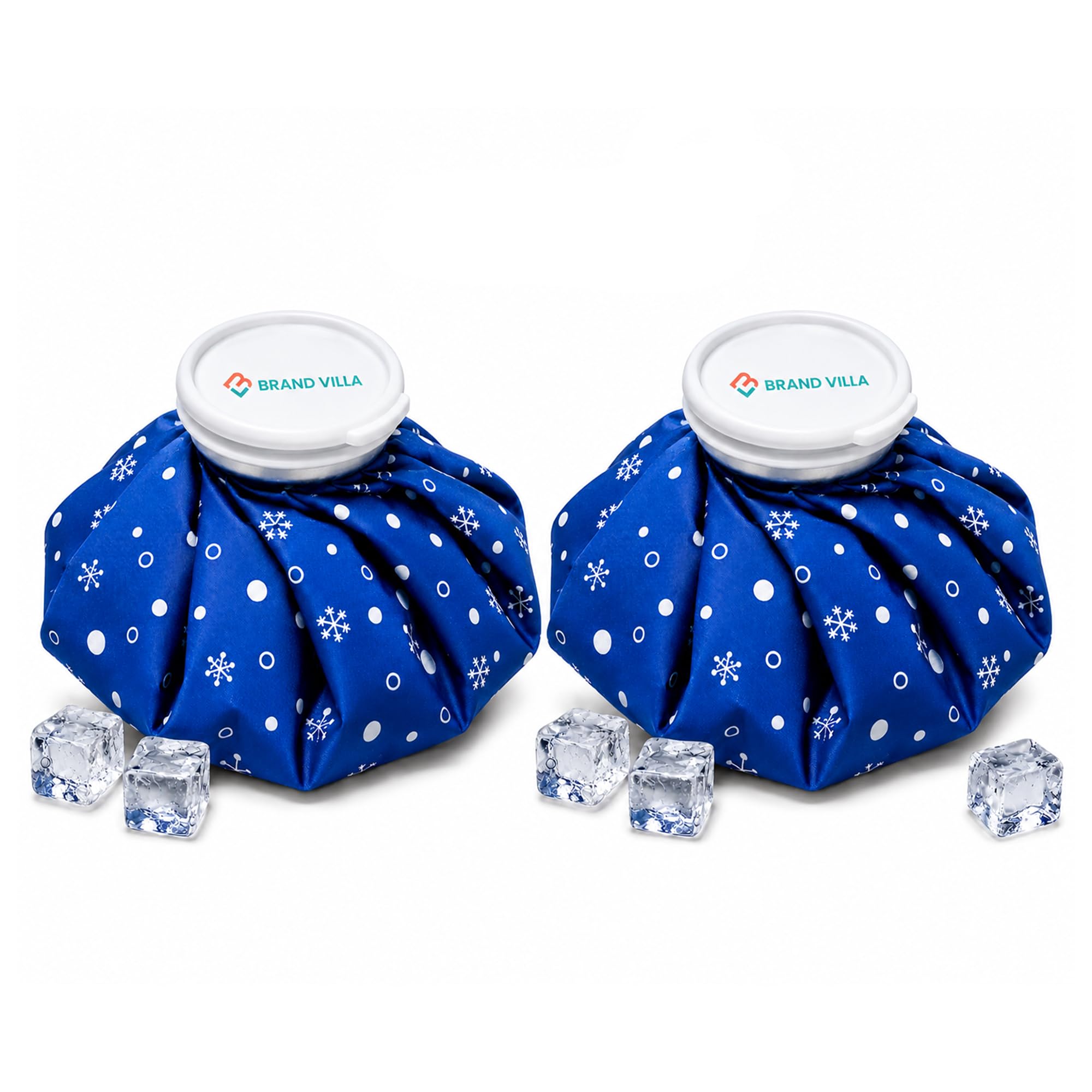 BRAND VILLA Reusable Hot & Cold Ice Pack Bag 9 Inch Leakproof Cold Therapy Ice Compress for Knee Pain Back Pain Sports Injuries Swelling Muscle Recovery (Pack of 2)