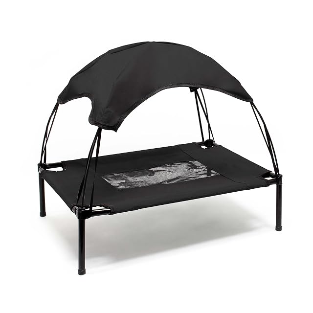 Foto 7 de 7 de WilTec Hamaca Mascotas Cama Perros Gatos Relax Jardín Outdoor Protección Solar Sombrilla Animales XL Negro