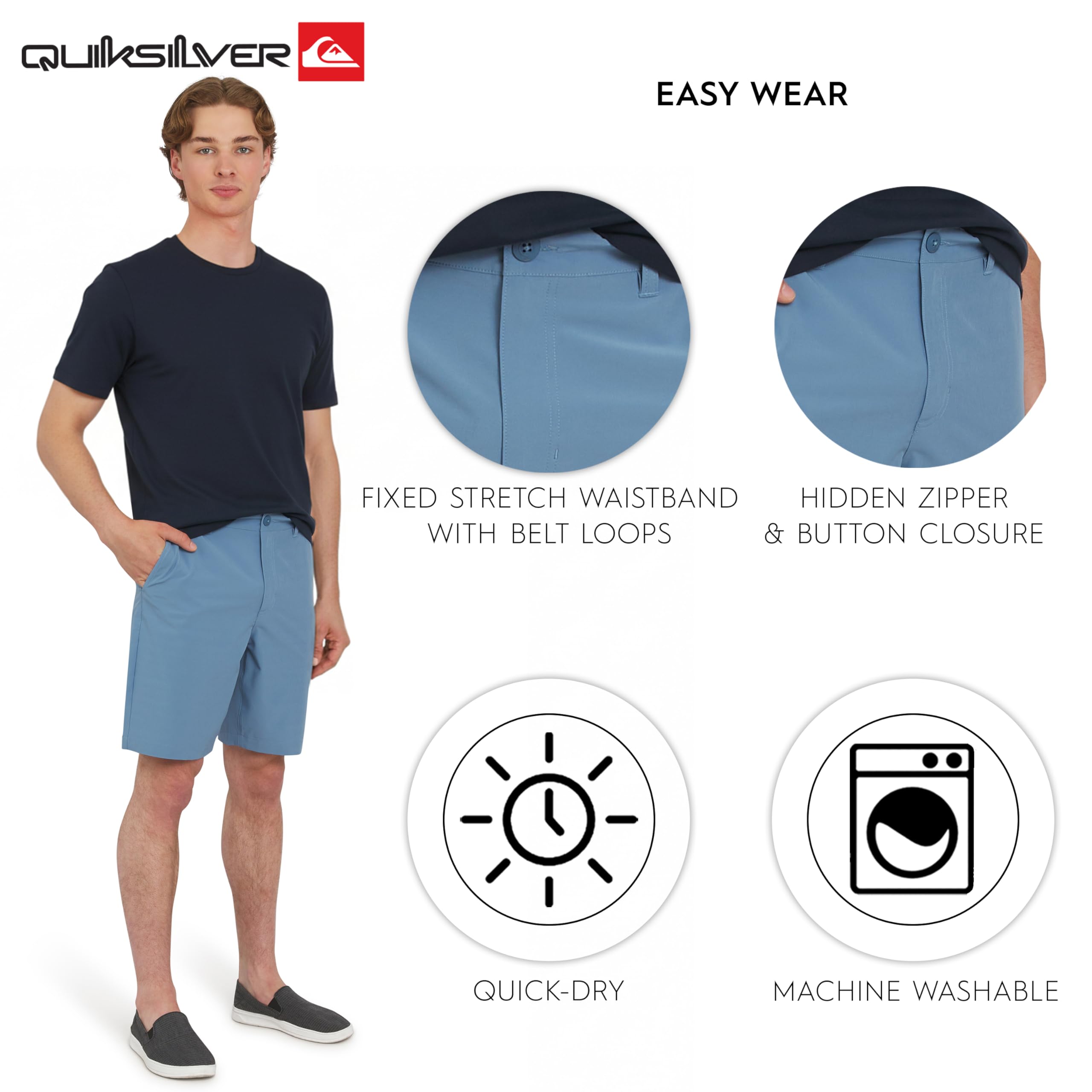 Quiksilver Męskie spodenki o regularnym kroju ze stałą talią przyjazne dla wody aktywne hybrydowe