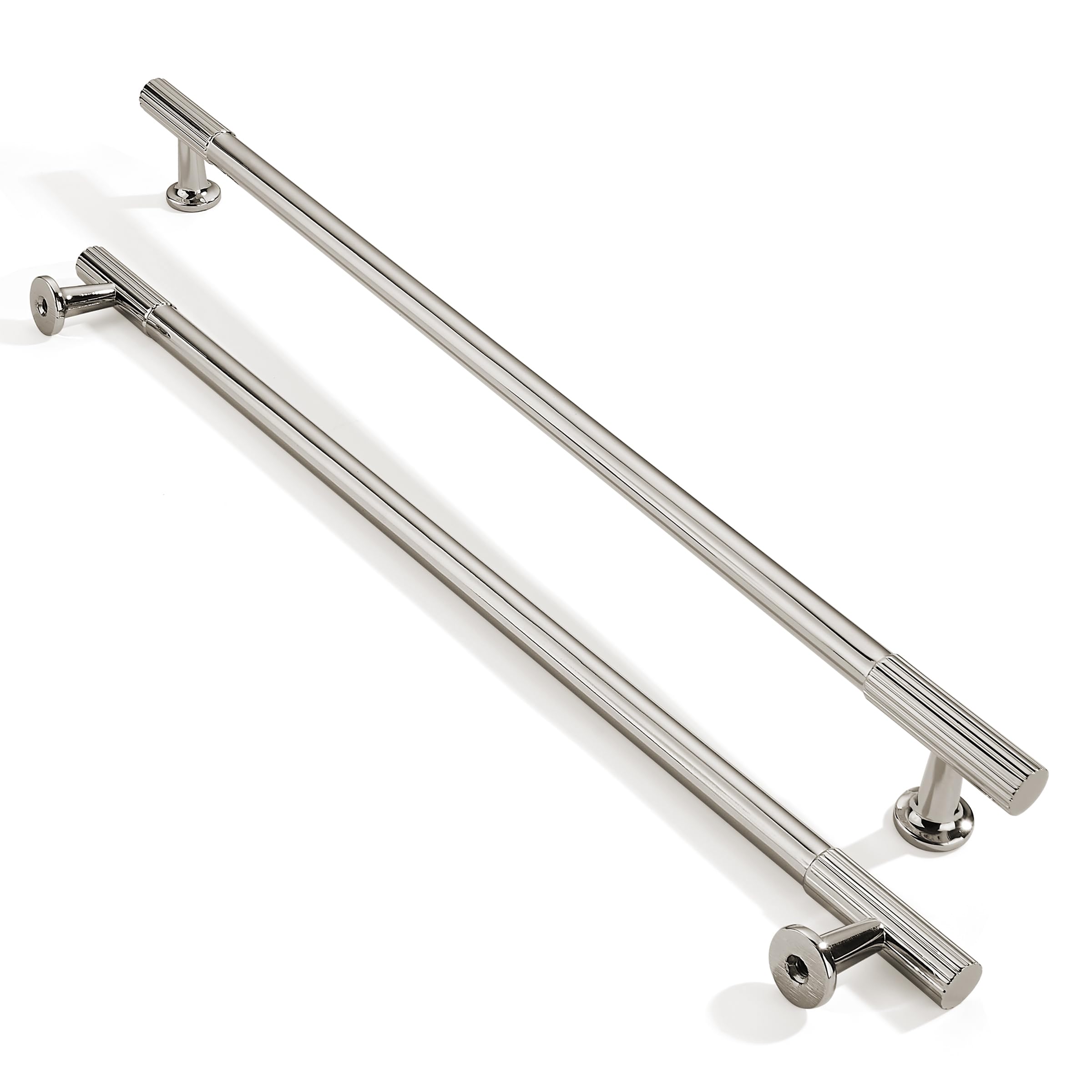 ZAUYX 2-Pack 12 Inch Hole Center Polished Nickel Cabinet Pulls Solid Heavy Duty Cabinet Pull is Suitable for Drawers Dressers Handles Kitchens Bathroom cabinets