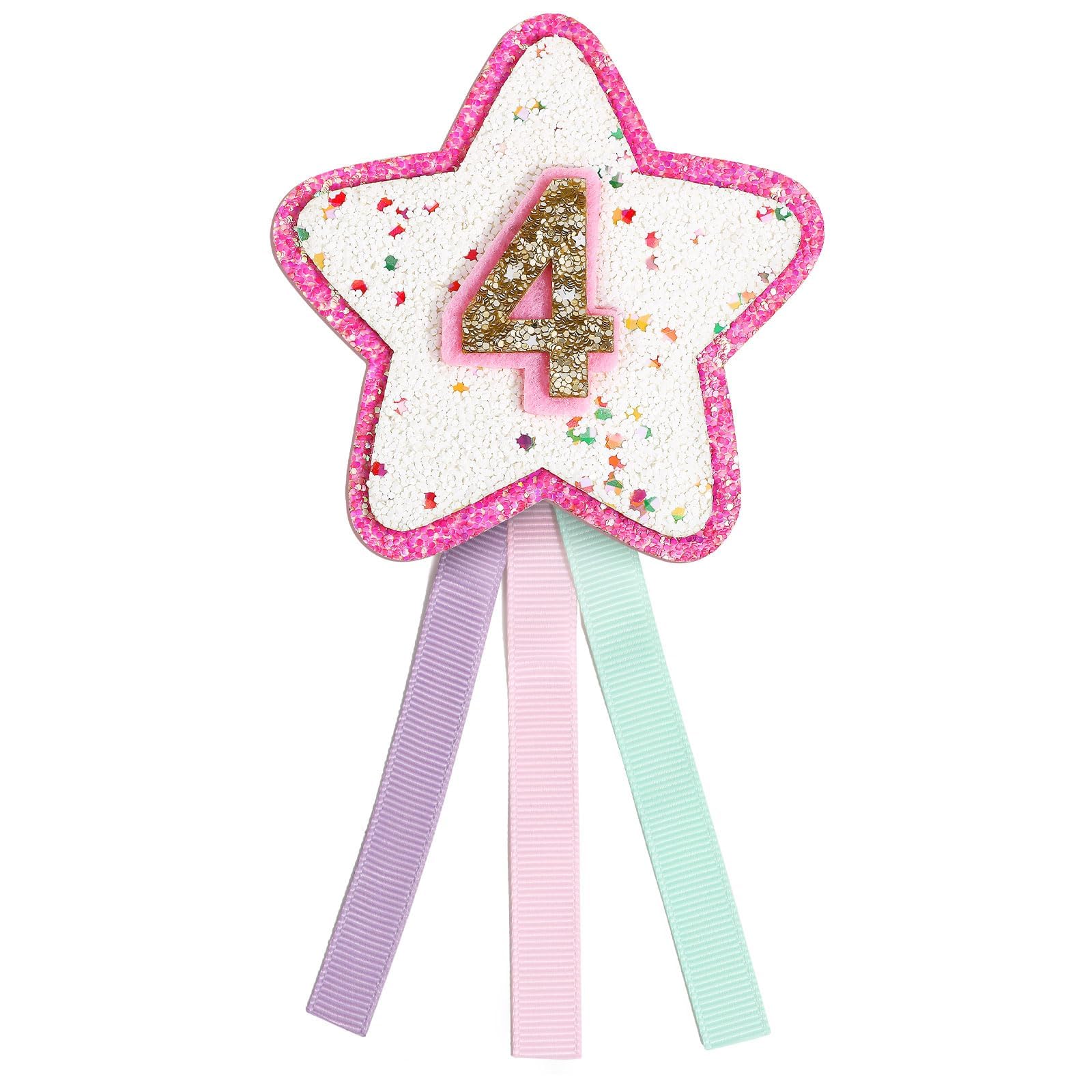 4th Birthday Badge for Girls, 4 Birthday Rosette Fourth Birthday Decoration