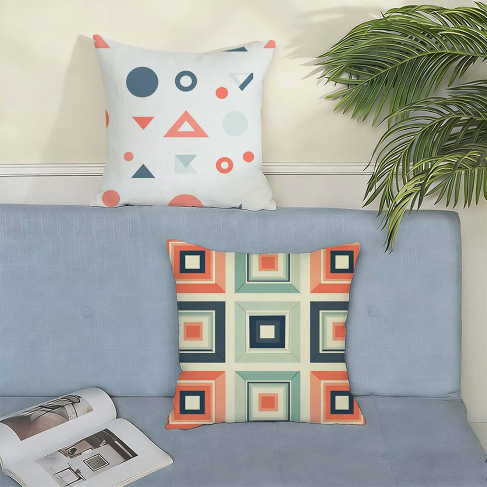 Proste poszewki na poduszki 80 cm x 80 cm, zestaw 2 szt., jednokolorowe, dwustronne, trwałe, można prać w pralce, do salonu, odświeżenia, idealna dekoracja domu, prezent X-116