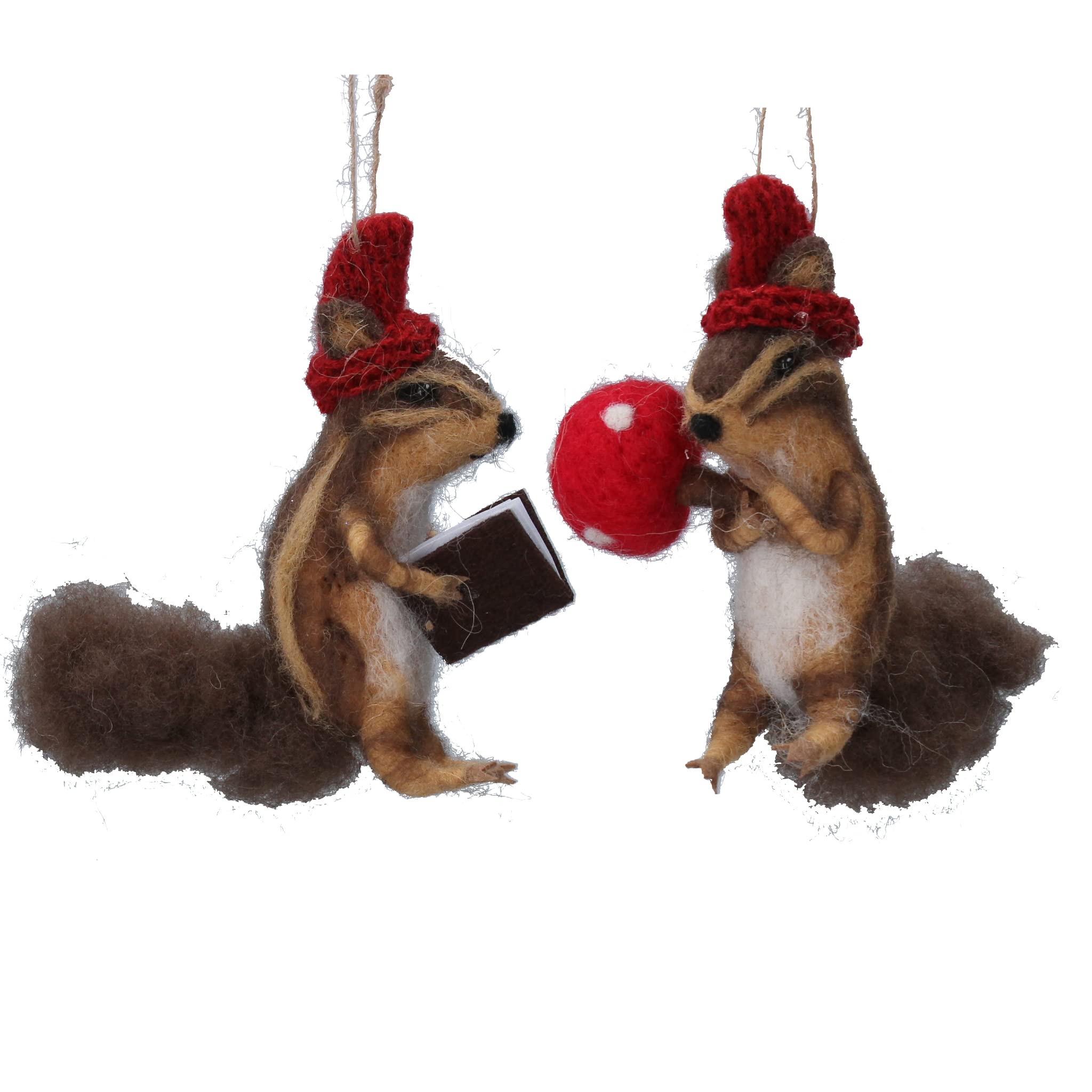 Decoraciones festivas de lana mixta Gisela Graham de 12 cm con acabados artesanales sofisticados