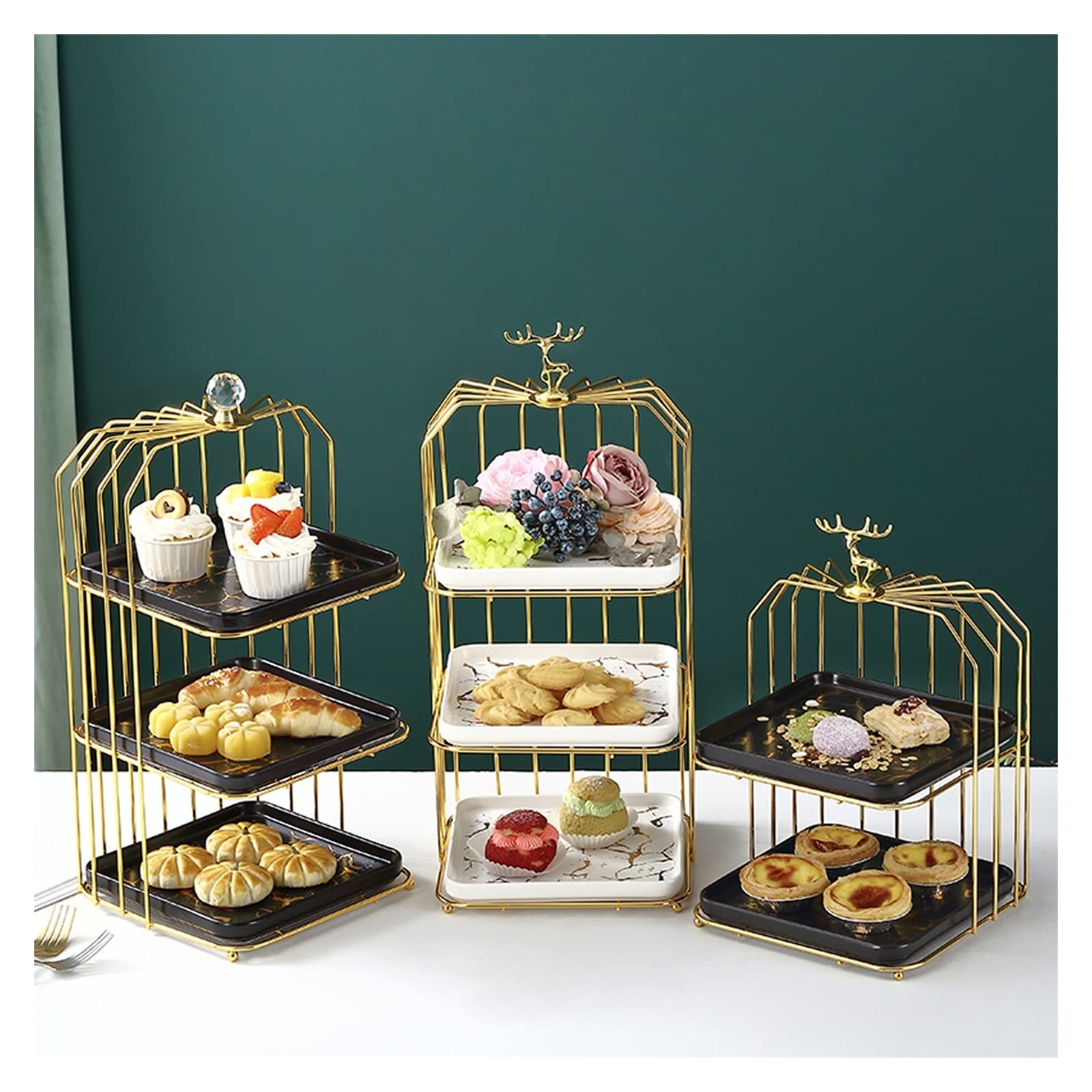 Alzata per Torte in Ferro a più Livelli: Elegante espositore per Pasticceria e portaoggetti
