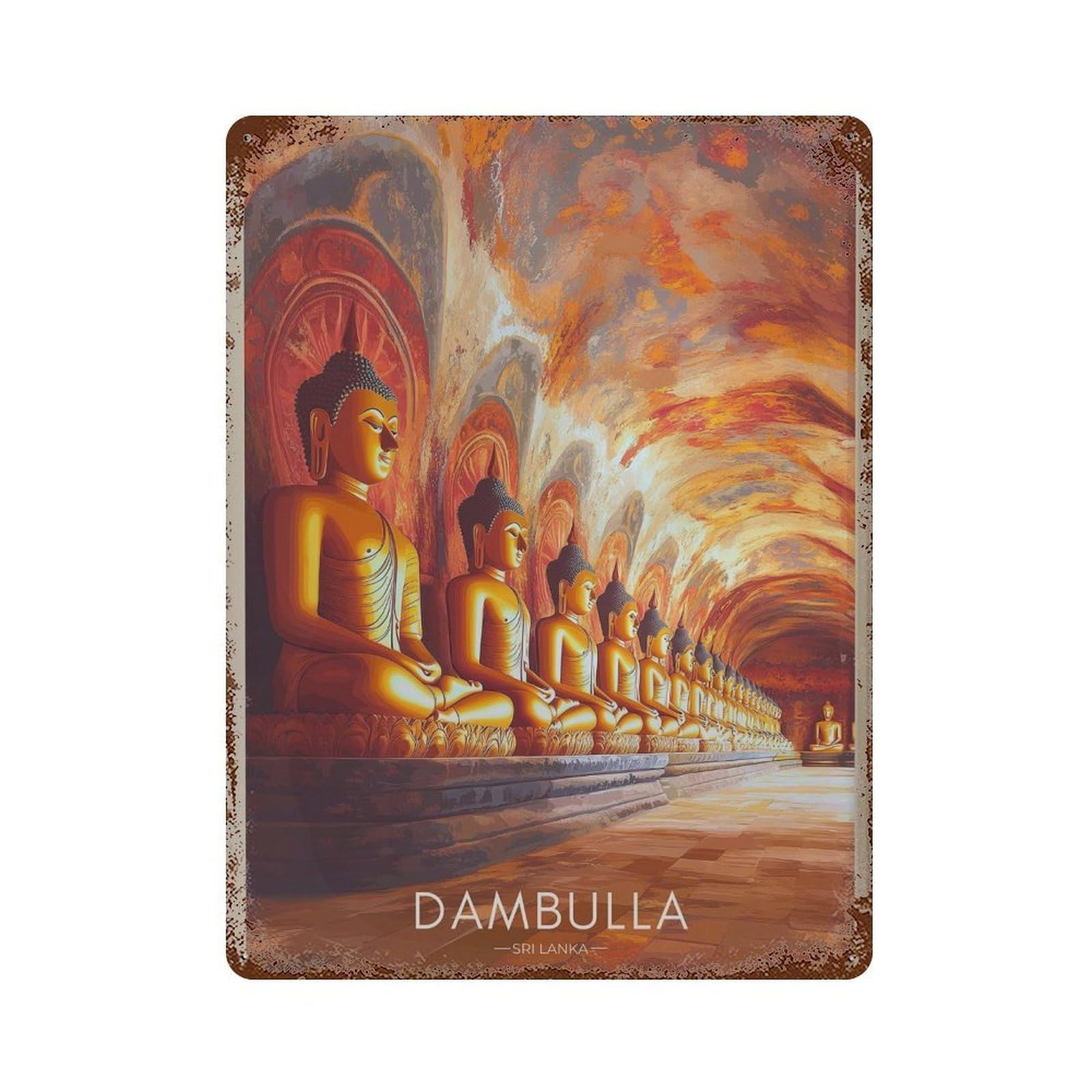 xiaoxiaoshen Dambulla Cave Temple Sri Lanka Travel (3) Wall Decor Art Metal Tin Poster Modern Home Decor Art Home Bar Shop Decorations Vintage Sign 40x30cm