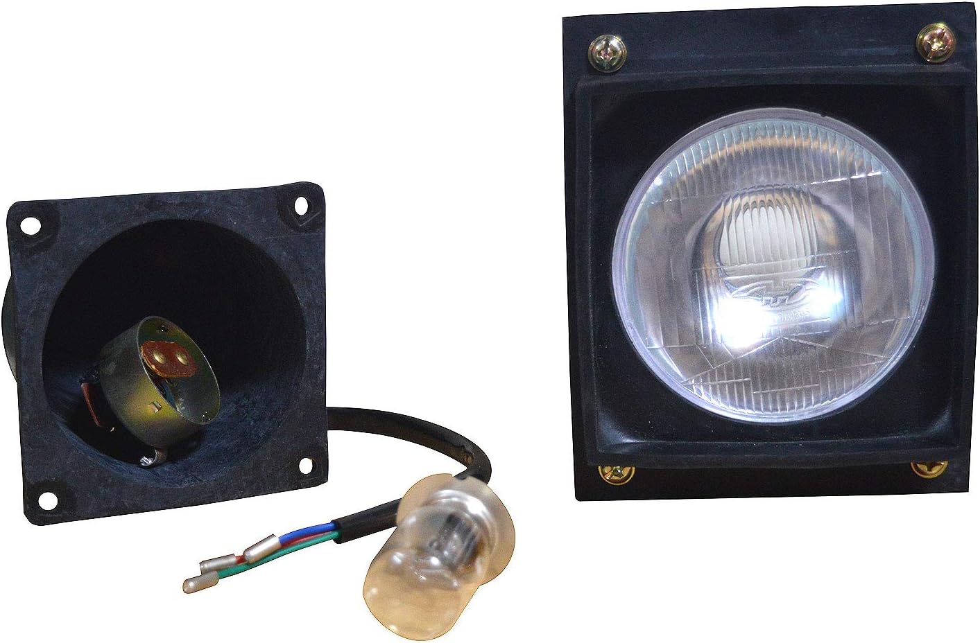 Head Lamp Set with 12v Bulbs and Rubber Gasket Suitable for Mahindra E-40 450 475 485 575 E-50 3505 C4005 4505 5005 and Eicher Tractor