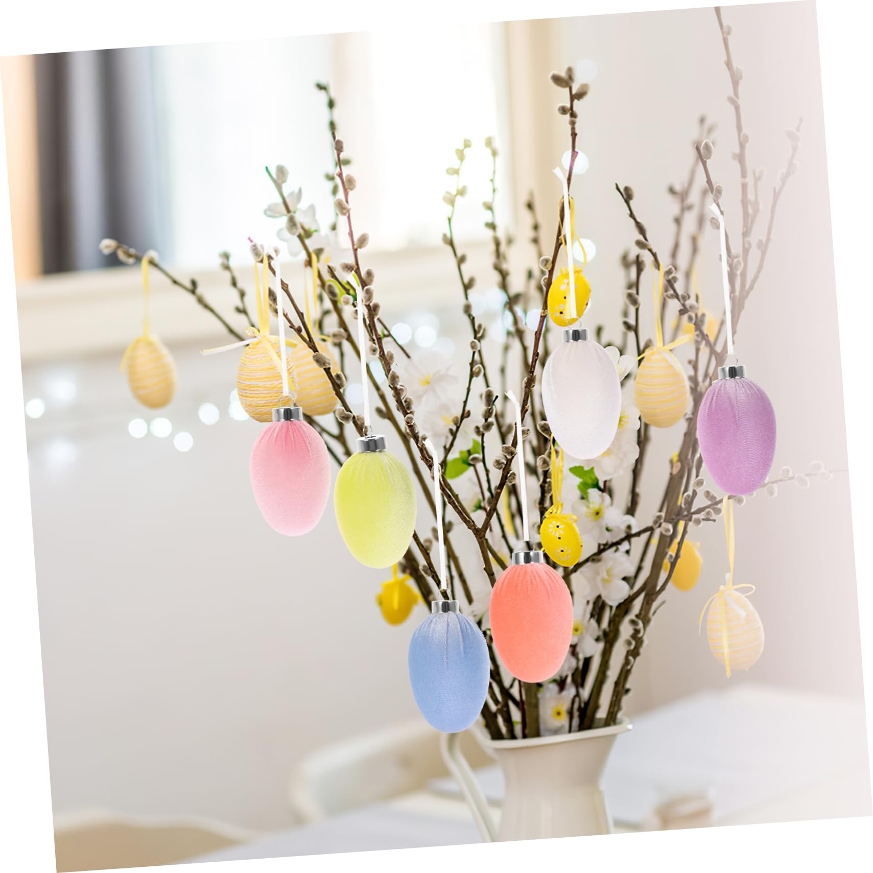 Ciieeo STK Ostereier Easter teigroller Ostern zu Ostern 0stergeschenke Eier-Anhänger Festival-Szene-Anhänger Osterdeko hängende Dekorationen Osteranhänger Beflockung